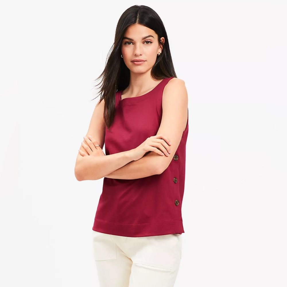 LOFT Side Button Tank Top